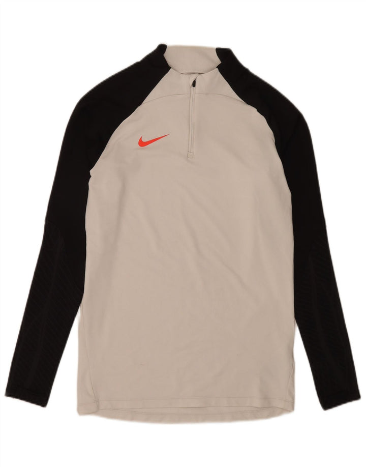 Ανδρική φόρμα Nike Dri Fit με φερμουάρ, λεπτή φόρμα πουλόβερ με φόρμα, μικρό λευκό