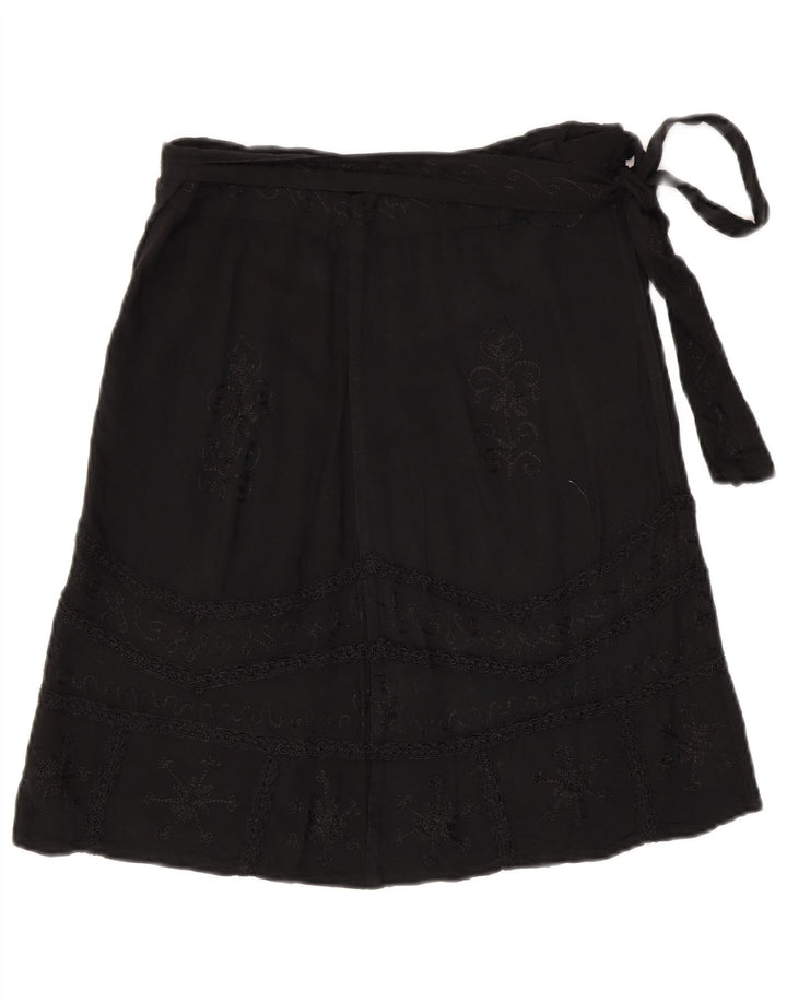 Vintage Γυναικεία Wrap Φούστα W30 Medium Black Paisley