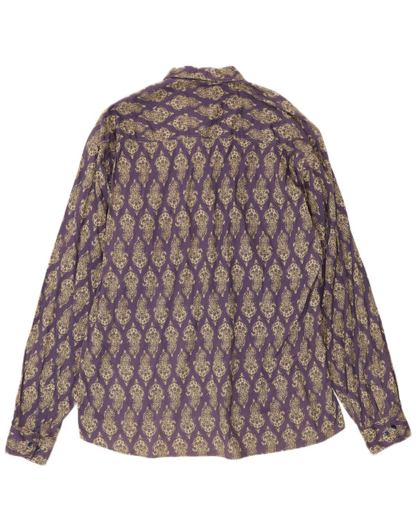 Vintage Ανδρικό Πουκάμισο 2XL Μωβ Paisley Βαμβακερό