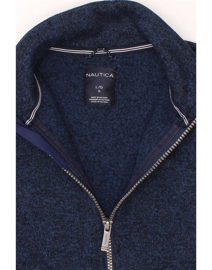 NAUTICA Boys Tracksuit Top Jacket 5-6 Years Large Navy Blue Flecked Vintage Nautica and Second-Hand Nautica from Messina Hembry 