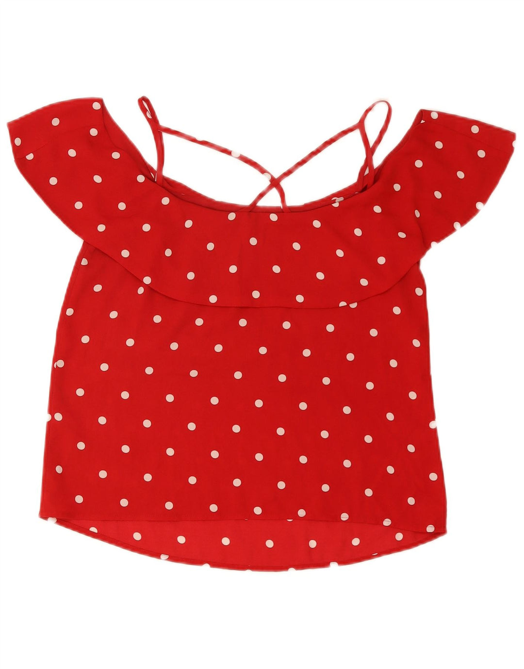 Γυναικεία μπλούζα Oasis Crop Off Shoulder Top UK 12 Medium Red Polka Dot