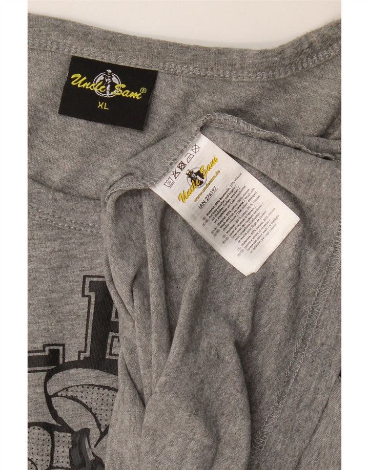 Ανδρικό γραφικό γιλέκο UNCLE SAM XL Γκρι βαμβακερό