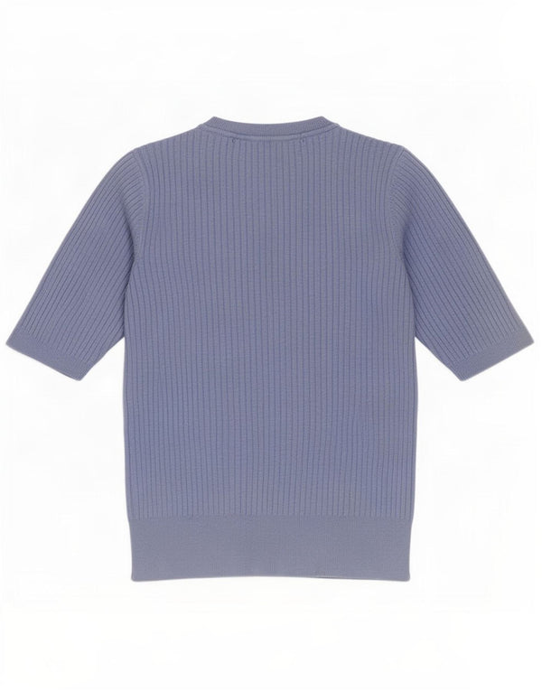 Marks & Spencer Womens Crew Neck Jumper Sweater UK 8 Small Blue