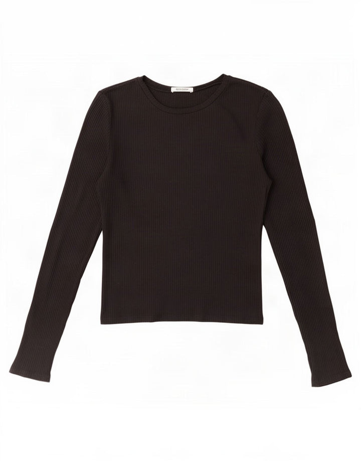 Zara Γυναικείο τοπ μακρυμάνικο UK 14 Large Μαύρο