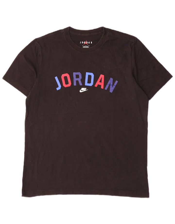 Jordan Ανδρικό γραφικό T-Shirt Top μεγάλο μαύρο βαμβακερό