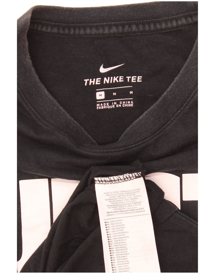 Ανδρικό γραφικό μπλουζάκι Nike, μεσαίο μαύρο βαμβακερό