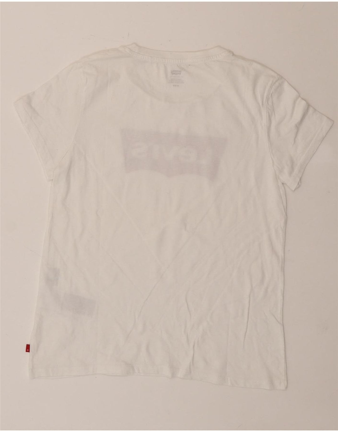 LEVI'S Womens Graphic T-Shirt Top UK 12 Medium White Cotton Vintage Levi's and Second-Hand Levi's from Messina Hembry 