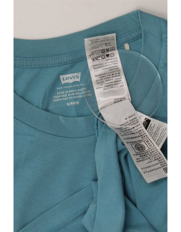 Γυναικείο T-Shirt Levi's Top UK 10 Small Blue Cotton