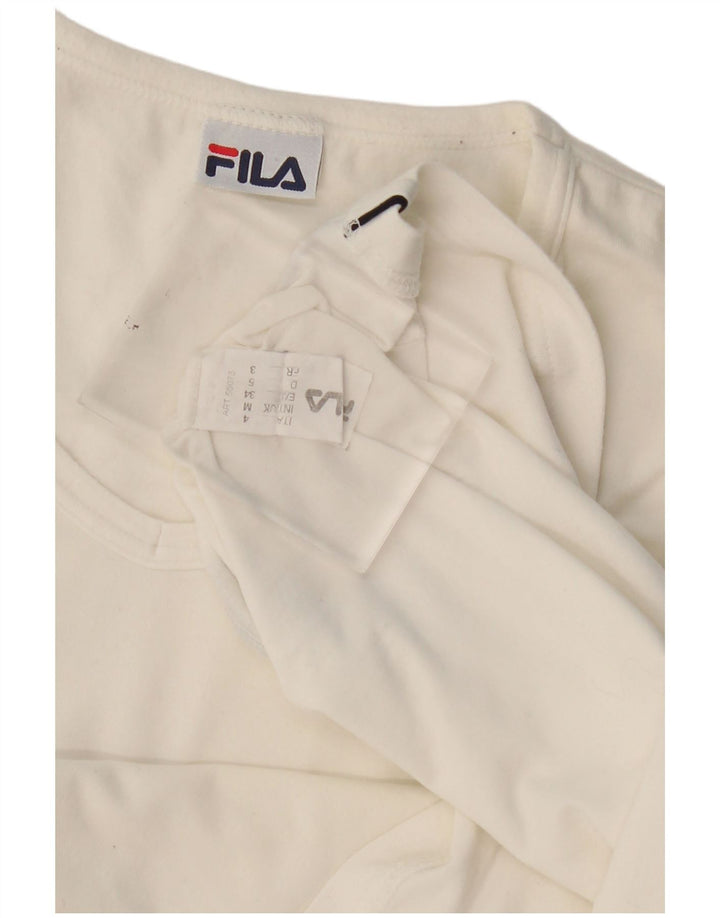 Fila Γυναικείο T-Shirt Top UK 14 Μεσαίο λευκό βαμβακερό