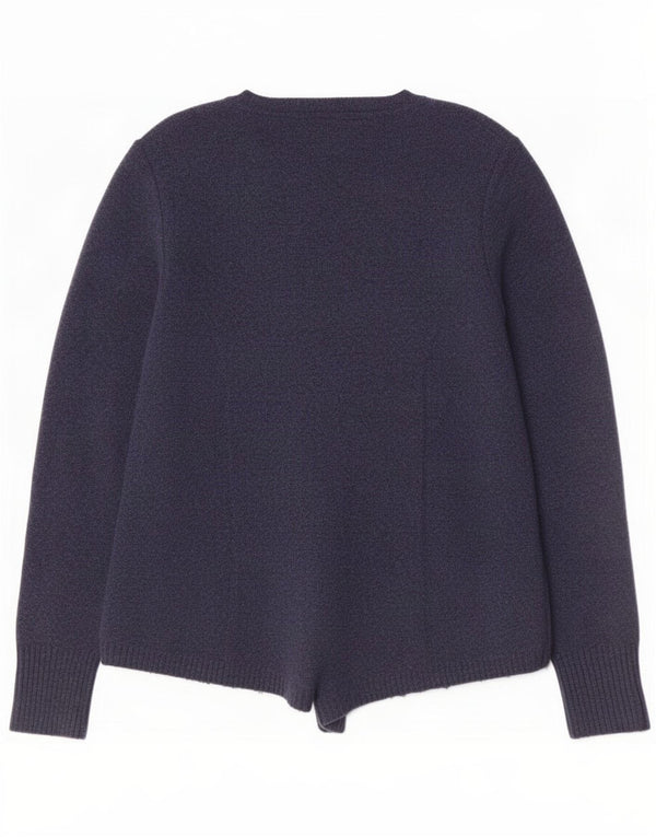 White Stuff Γυναικείο ανοιχτό πουλόβερ UK 12 Medium Navy Blue Nylon
