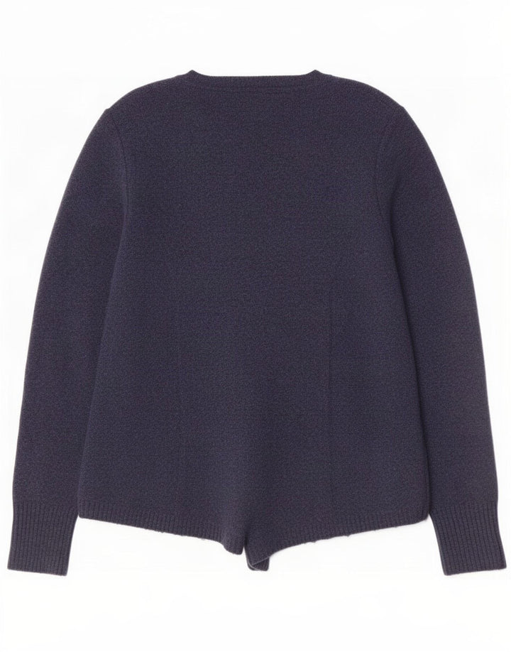 White Stuff Γυναικείο ανοιχτό πουλόβερ UK 12 Medium Navy Blue Nylon