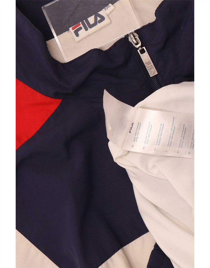 Ανδρική φόρμα γραφικών Fila Top Jacket 2XL Navy Blue Colorblock Polyester