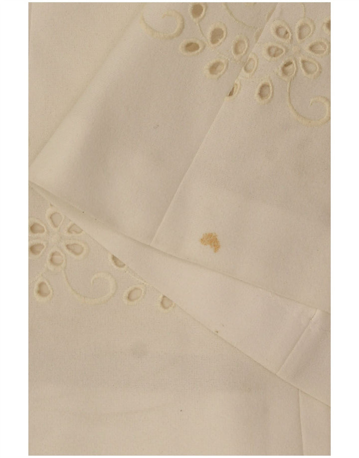 Vintage Γυναικείο Φόρεμα A-Line IT 42 Medium White Floral Polyester