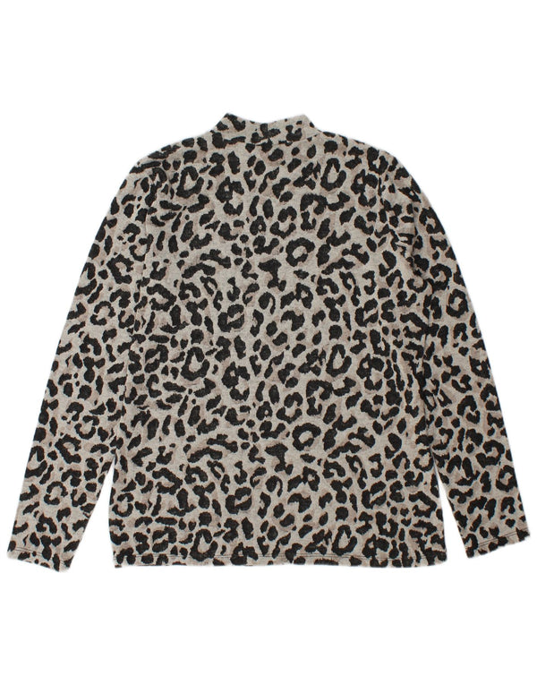 Γυναικείο τοπ Oasis μακρυμάνικο UK 14 Medium Grey Animal Print Polyester