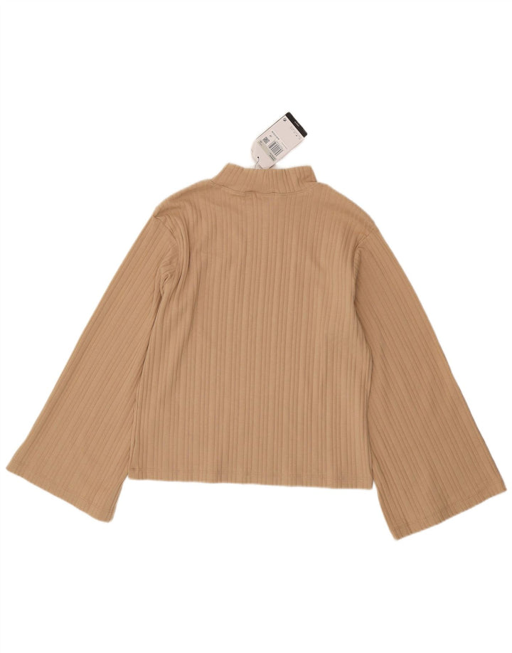 Γυναικείο τοπ Nike μακρυμάνικο UK 6 XS Μπεζ βαμβακερό