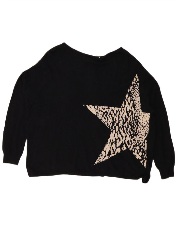 Γυναικείο πουλόβερ MINT VELVET Abstract Pattern Boat Neck Jumper UK 10 Small Bl