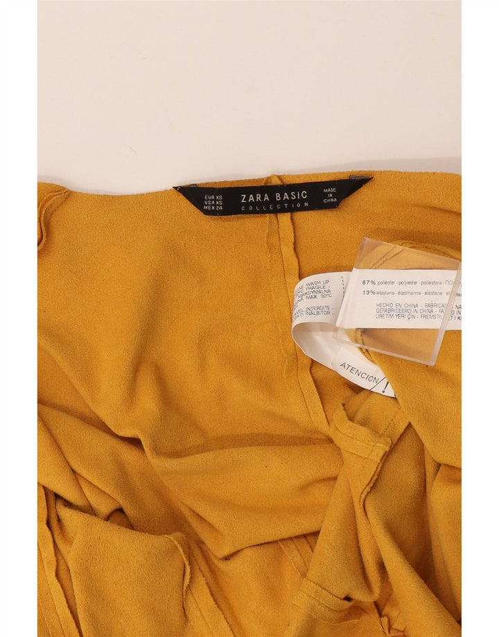 Zara Γυναικείο Open Blazer Jacket UK 6 XS Yellow Polyester