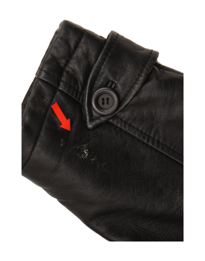 KARTEL Mens Leather Coat UK 40 Large Black Leather Vintage Kartel and Second-Hand Kartel from Messina Hembry 