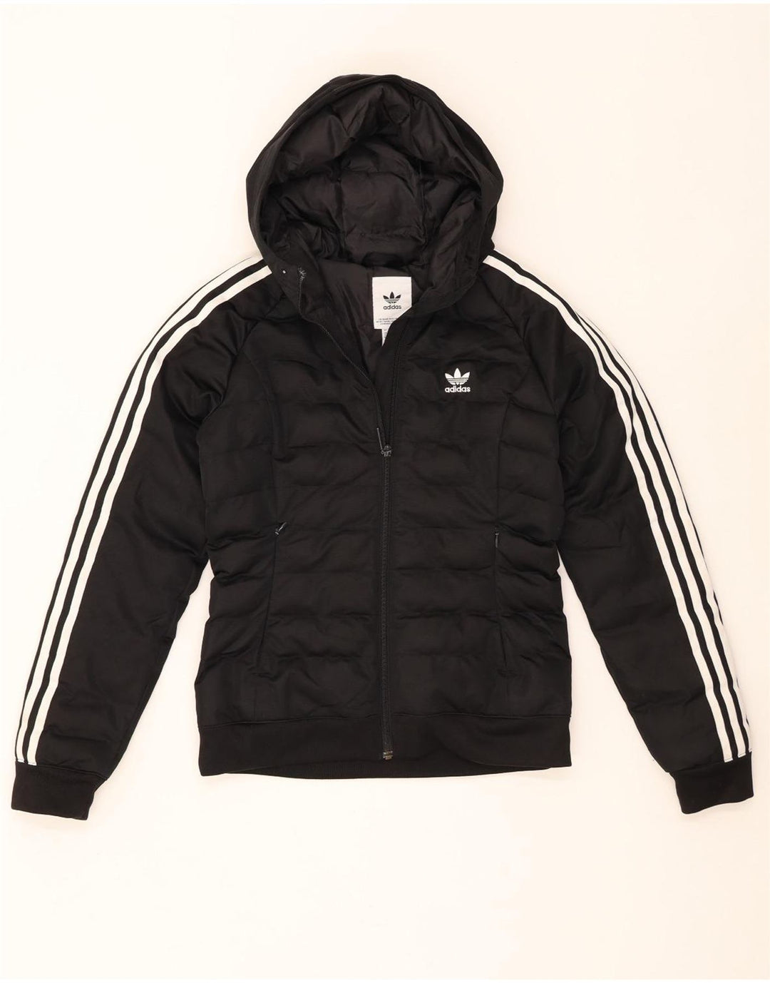 Γυναικείο μπουφάν με κουκούλα Adidas UK 8 Small Black Polyester