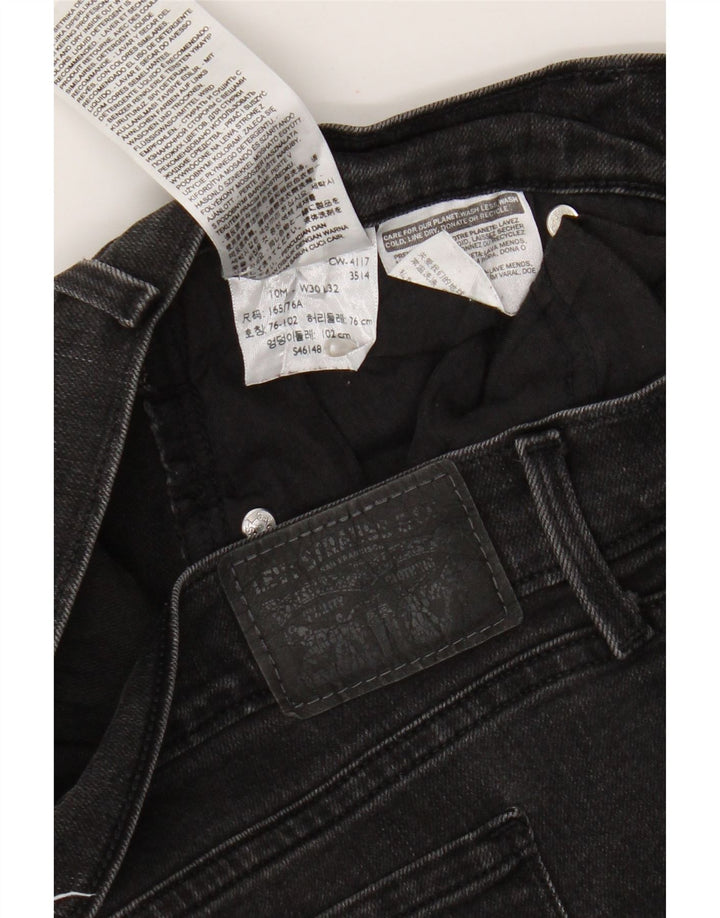 Levi's Womens 505 Straight Jeans W30 L32 Μαύρο βαμβακερό