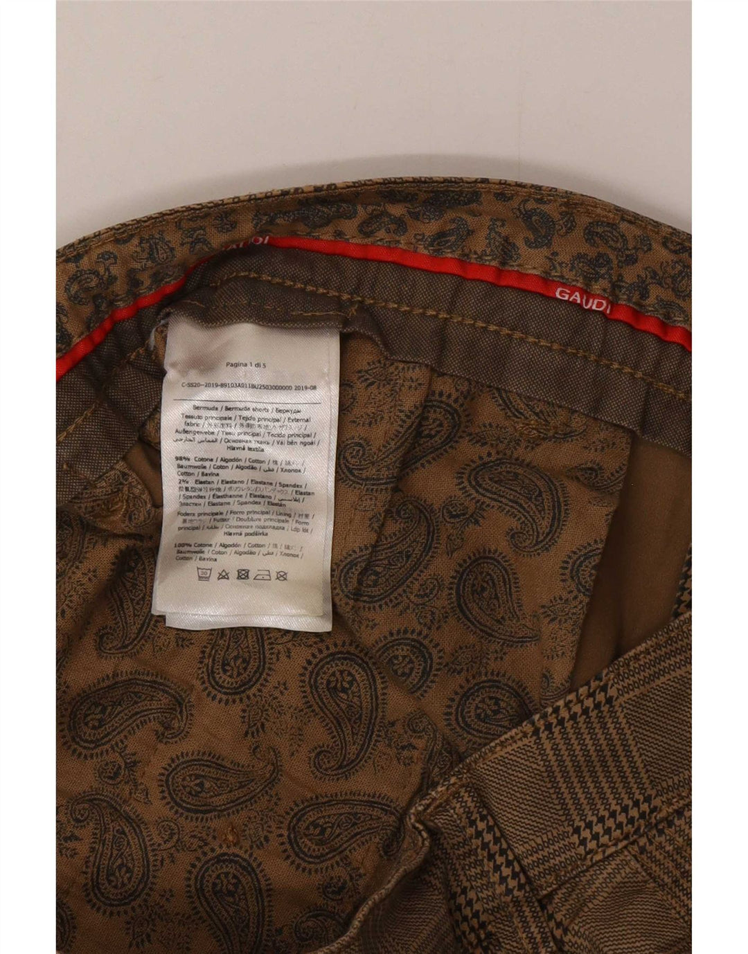 Ανδρικό σορτς Gaudi Dakota Chino W32, μεσαίο καφέ βαμβακερό