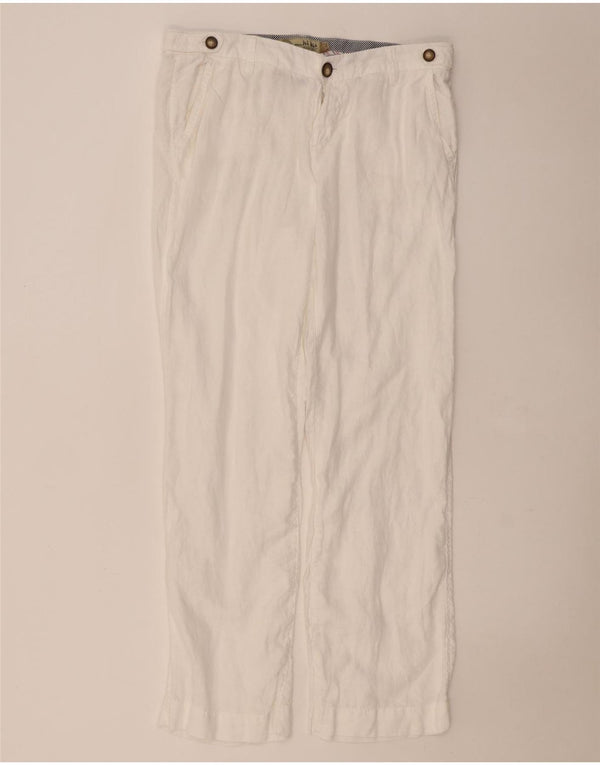 Fat Face Γυναικείο ίσιο παντελόνι Chino UK 12 Medium W34 L31 Λευκό λινό