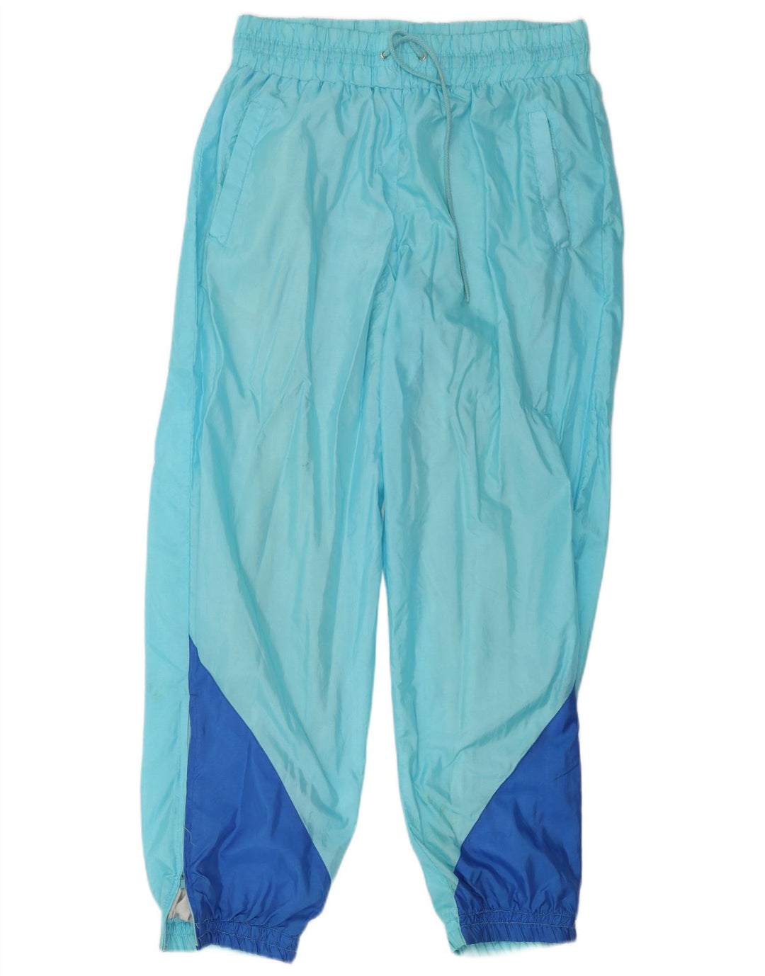Vintage γυναικεία αθλητική φόρμα παντελόνι 2XL Blue Colourblock Polyamide