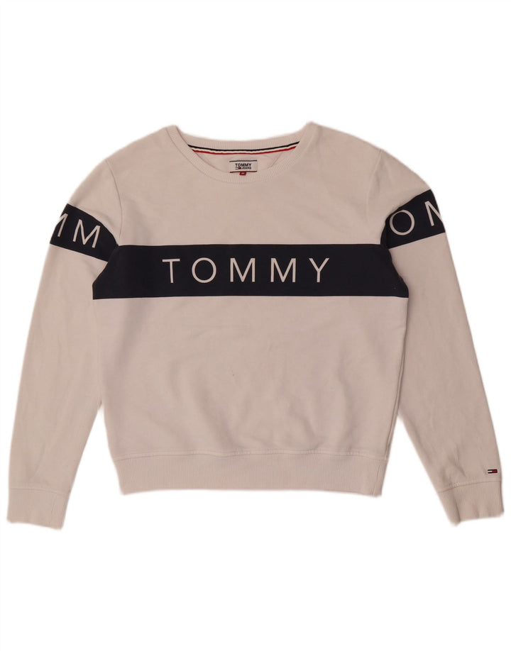 Γυναικεία φούτερ Tommy Hilfiger Jumper UK 14 Medium White Colourblock