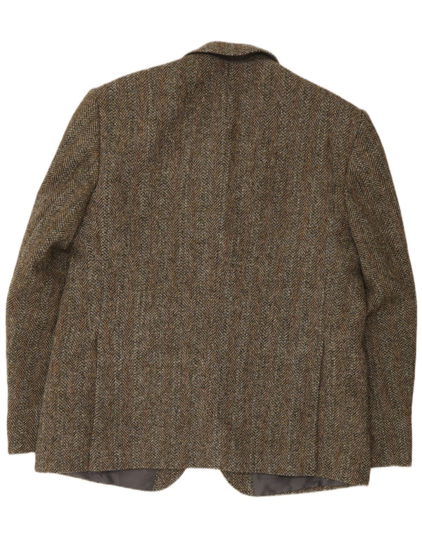 Ανδρικό μπουφάν HARRIS TWEED 2 κουμπιά σακάκι UK 46 3XL πράσινο μαλλί ψαροκόκαλο