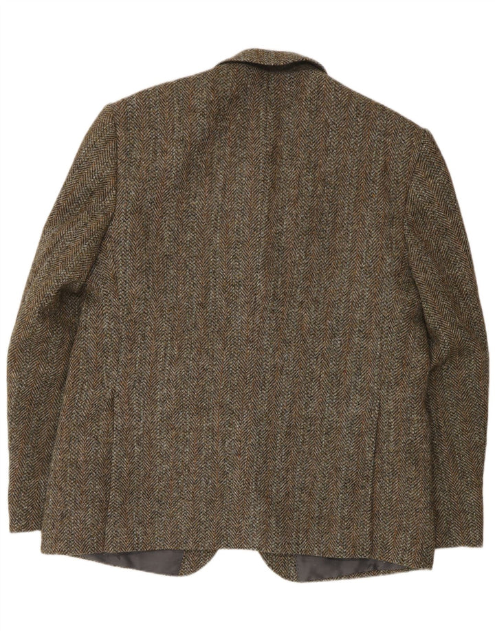 Ανδρικό μπουφάν HARRIS TWEED 2 κουμπιά σακάκι UK 46 3XL πράσινο μαλλί ψαροκόκαλο