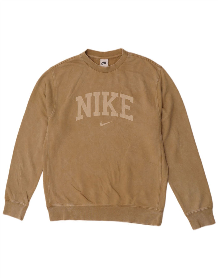 Ανδρικό γραφικό φούτερ Nike, μεσαίο καφέ βαμβακερό