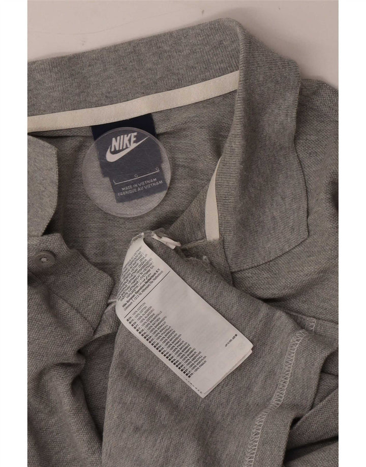 Ανδρικό μπλουζάκι πόλο Nike, μεγάλο γκρι βαμβακερό