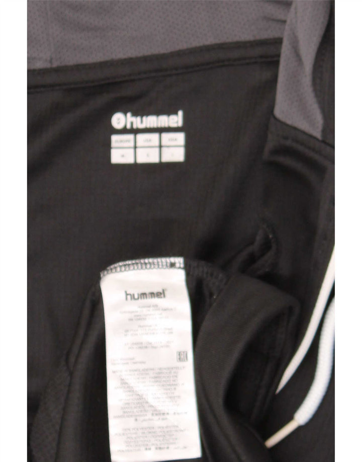 Ανδρικό πουλόβερ Hummel με φερμουάρ με κουκούλα μεσαίου μαύρου πολυεστέρα