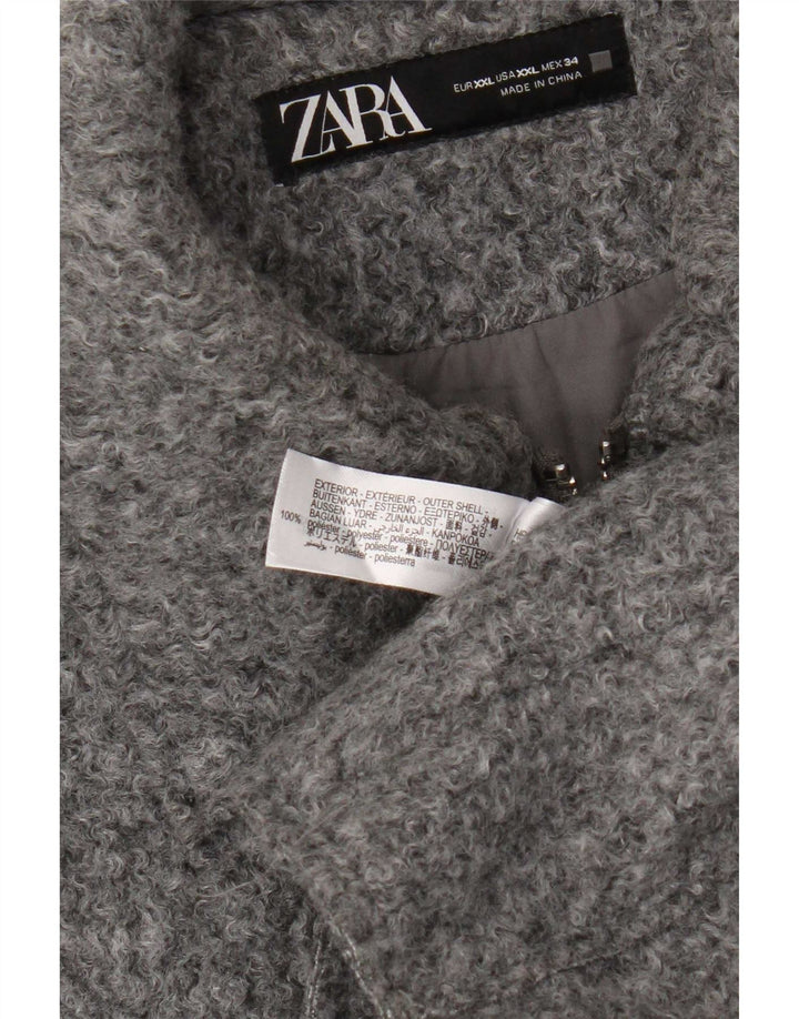 Zara Γυναικείο Crop Bomber Jacket UK 20 2XL Grey Polyester