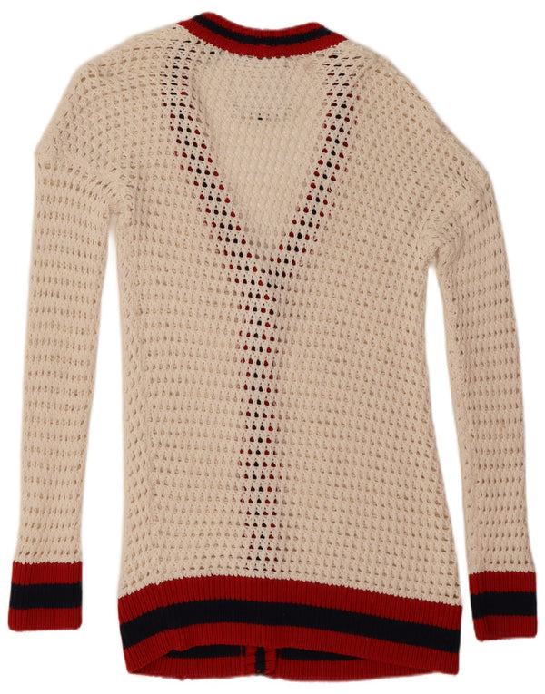 Superdry γυναικείο πουλόβερ ζακέτα μεγάλου μεγέθους UK 10 Small White Colourblock