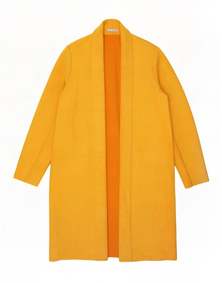 Zara Γυναικείο Ανοιχτό Παλτό UK 18 XL Κίτρινο Πολυεστέρας