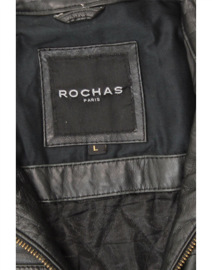Rochas Ανδρικό Δερμάτινο Μπουφάν UK 40 Large Μαύρο Δερμάτινο