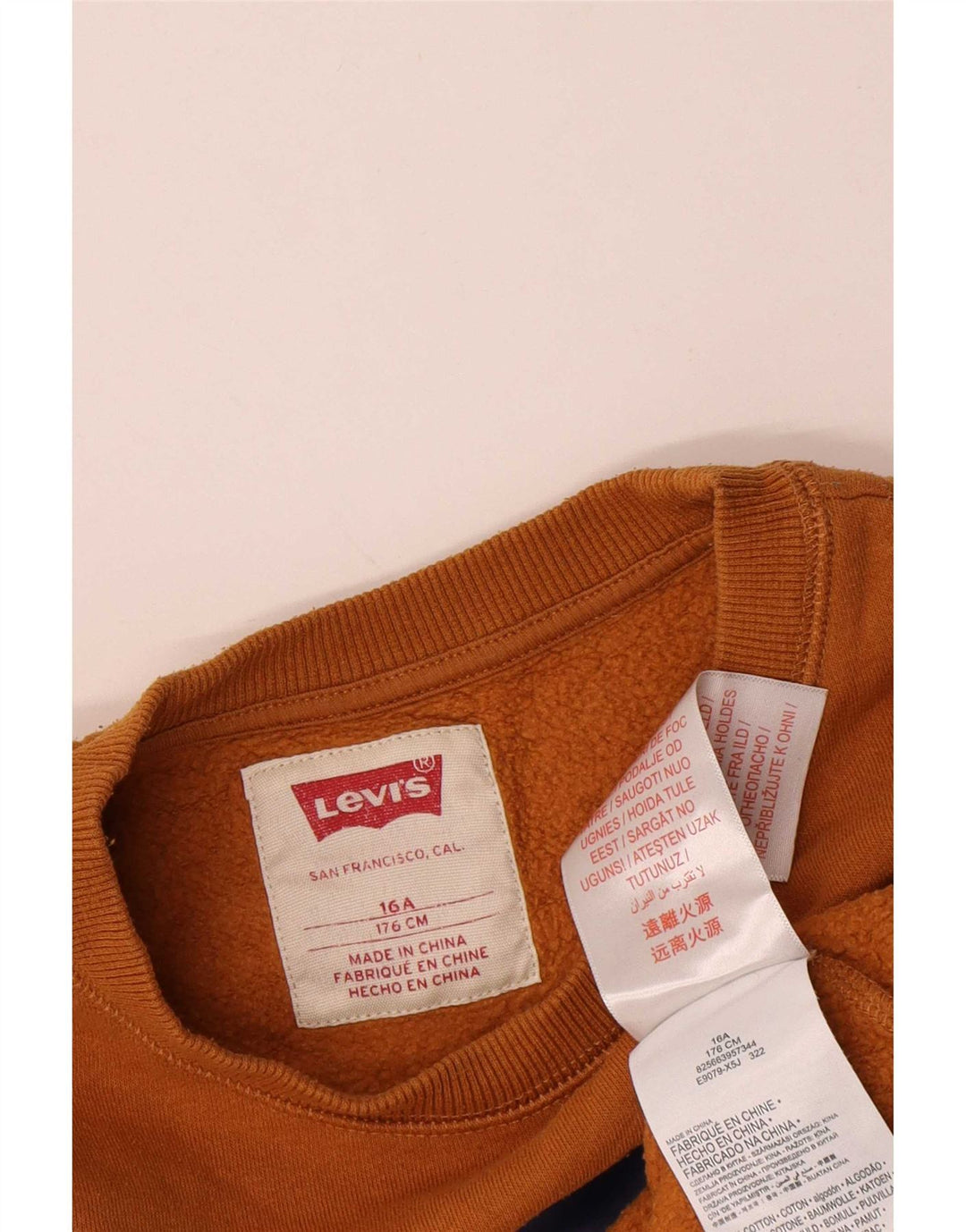 Γραφικό φούτερ Levi's Boys Jumper 15-16 ετών Καφέ βαμβακερό