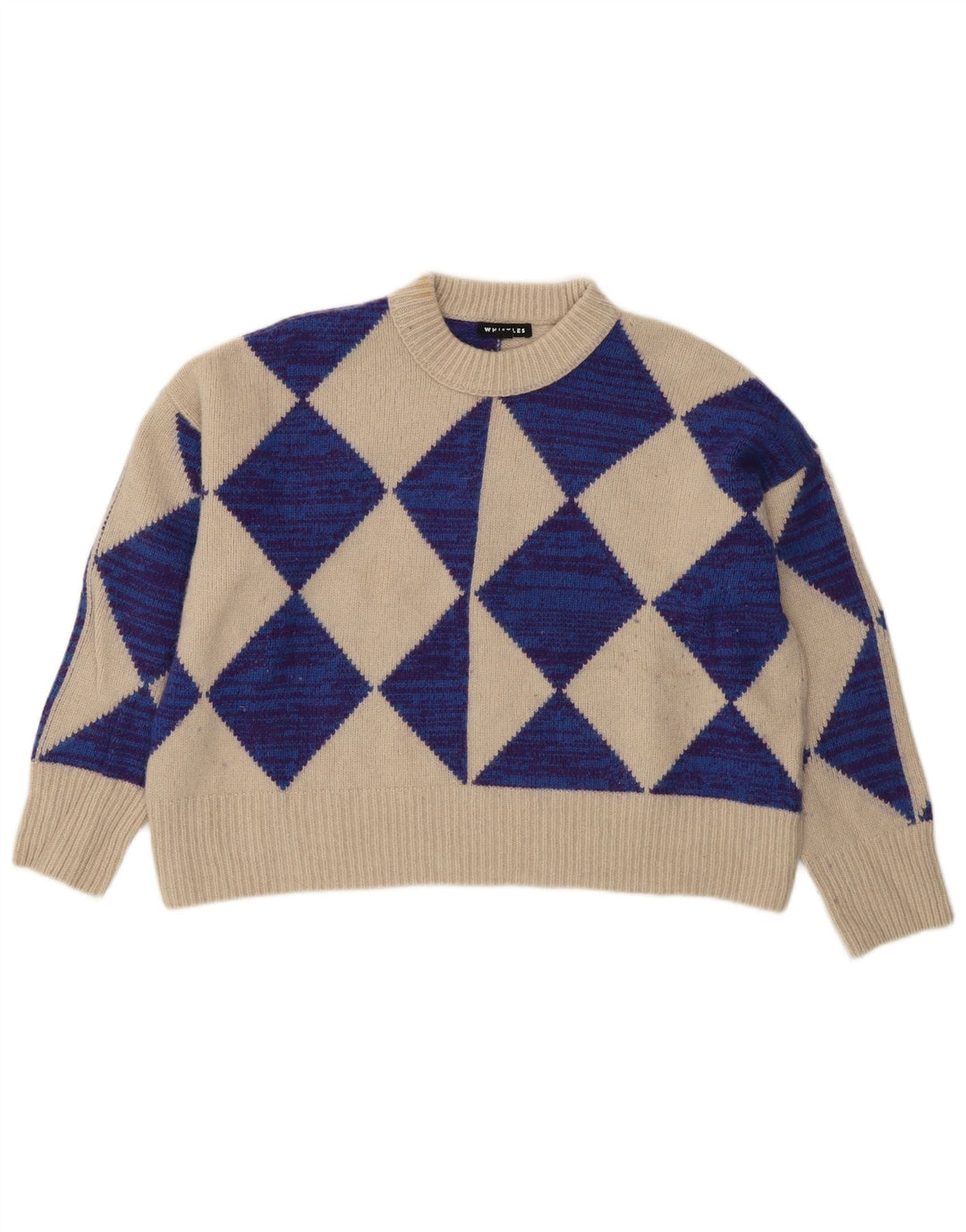 Γυναικείο Whistle Crop Crop Neck Jumper πουλόβερ UK 10 Small Beige Wool