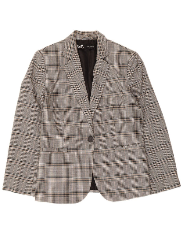 Zara Γυναικείο μπουφάν σακάκι με 1 κουμπί EU 38 Small Grey Houndstooth