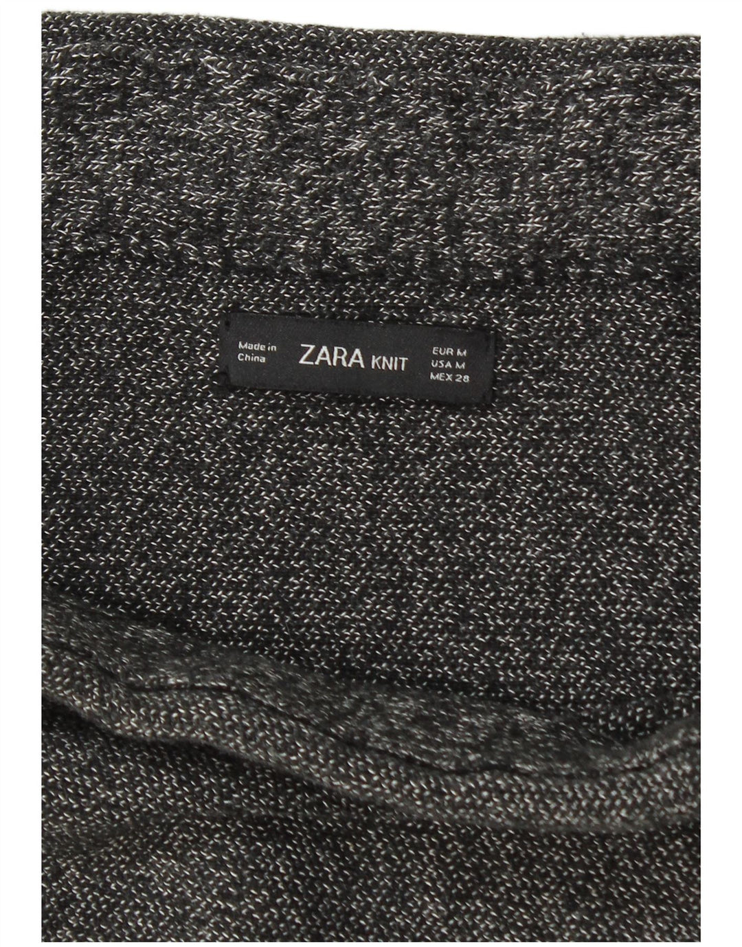 Zara Γυναικεία Πλεκτή Μολύβι Φούστα Μεσαία W28 Γκρι Flecked