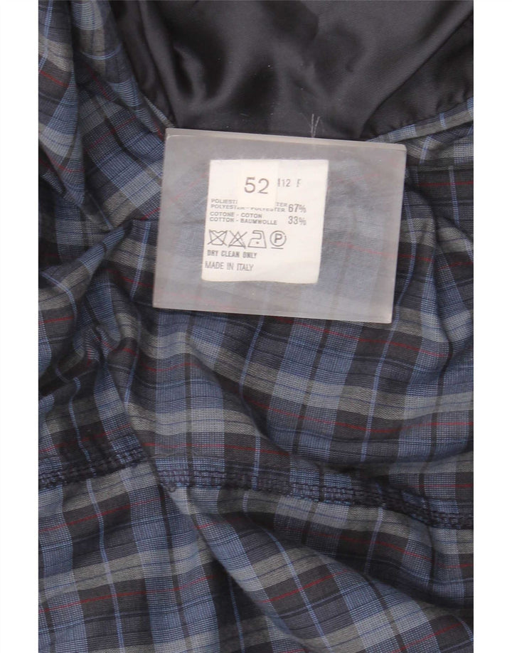 Vintage Ανδρικό Military Bomber Jacket IT 52 XL Blue Check Polyester