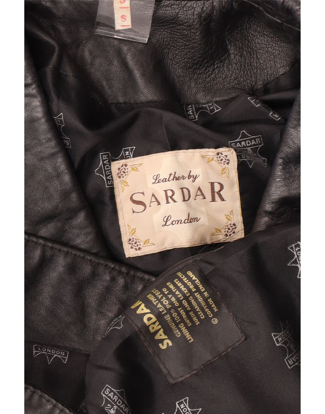 SARDAR LONDON Womens Oversized Leather Coat UK 10 Small Black Leather