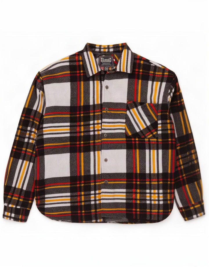 Vintage Ανδρικό πουκάμισο Fleece Μεγάλο Πολύχρωμο Καρό Πολυεστέρα