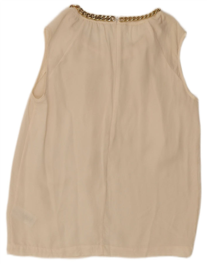Michael Kors Γυναικεία Αμάνικη Μπλούζα Τοπ UK 10 Small Off White Silk