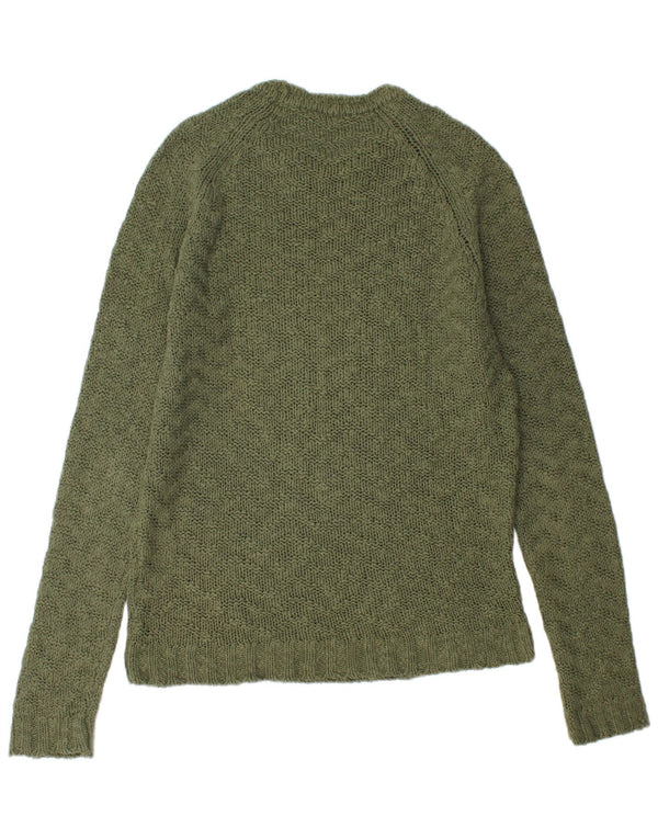 Ανδρικό πουλόβερ ZARA Crew Neck Jumper Μεγάλο Χακί Βαμβακερό