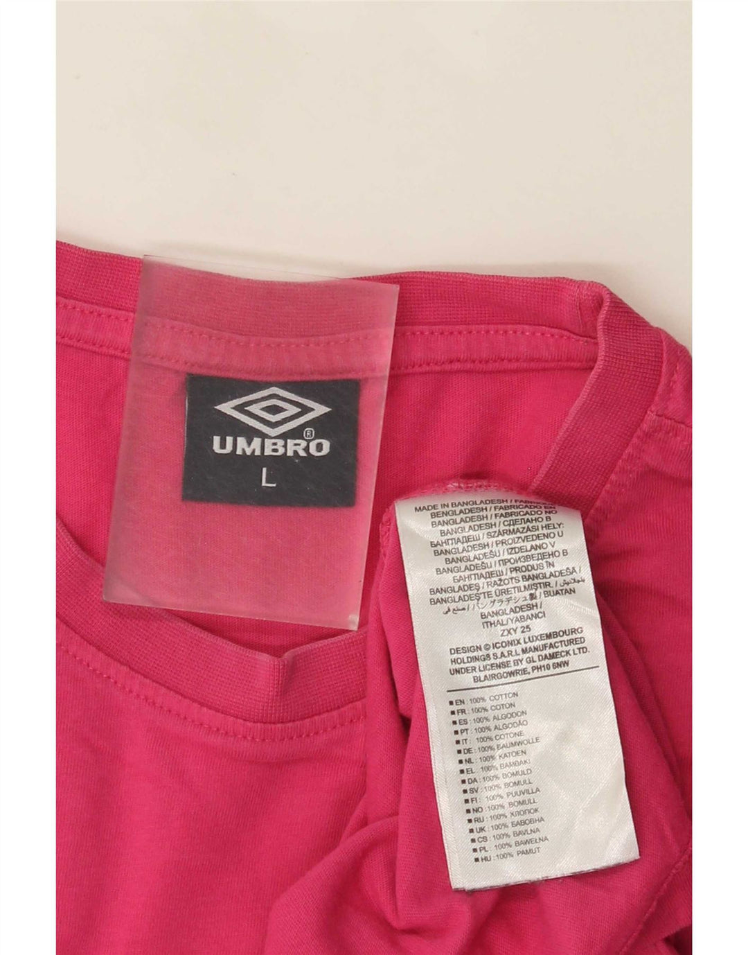 Ανδρικό γραφικό T-Shirt Umbro Top μεγάλο ροζ βαμβακερό