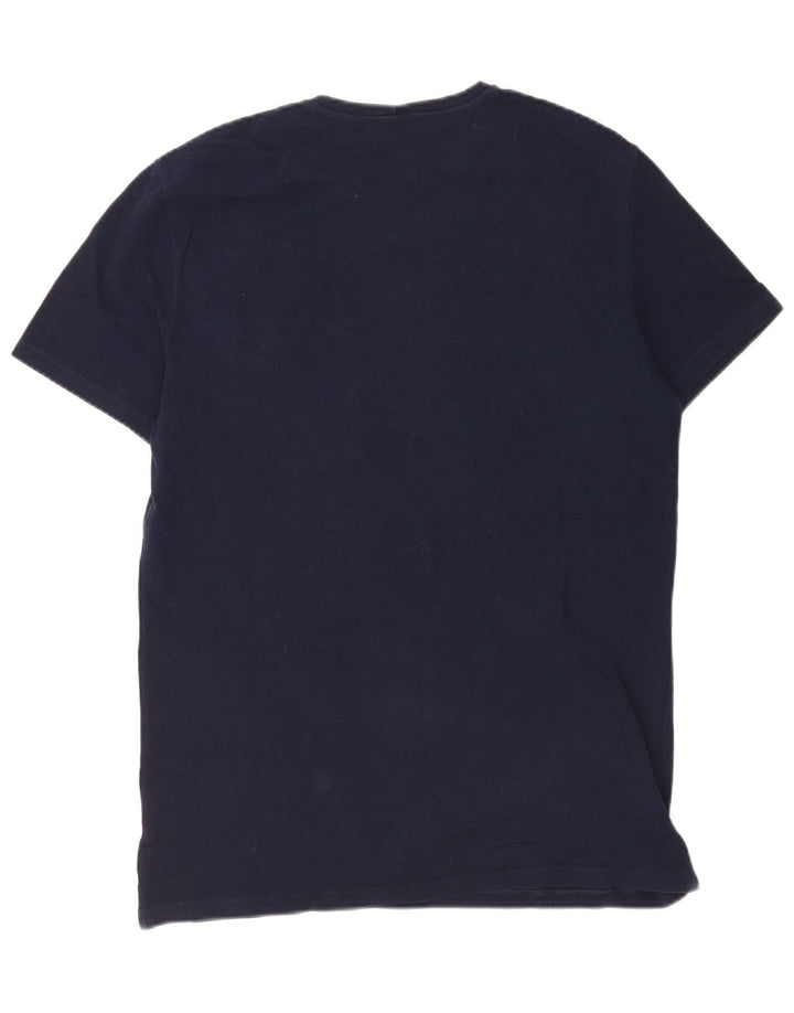 Benetton Ανδρικό T-Shirt Top Large Navy Blue από βαμβάκι