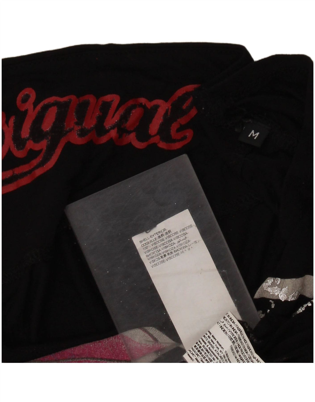 DESIGUAL Γυναικείο υπερμεγέθη γραφικό μπλουζάκι τοπ UK 14 μεσαίο μαύρο φλοράλ