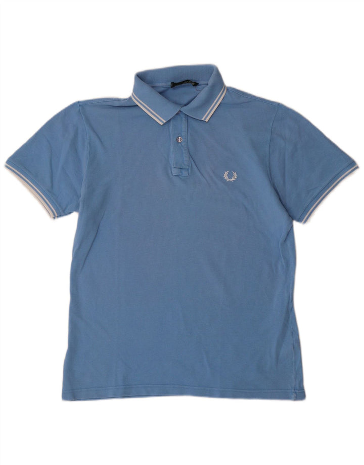 Fred Perry Ανδρικό πουκάμισο Polo από μεσαίο μπλε βαμβακερό